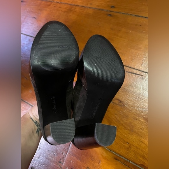 Calvin Klein brown suede lorrie high heel EUC y2k women’s 90s maryjane - Picture 3 of 6